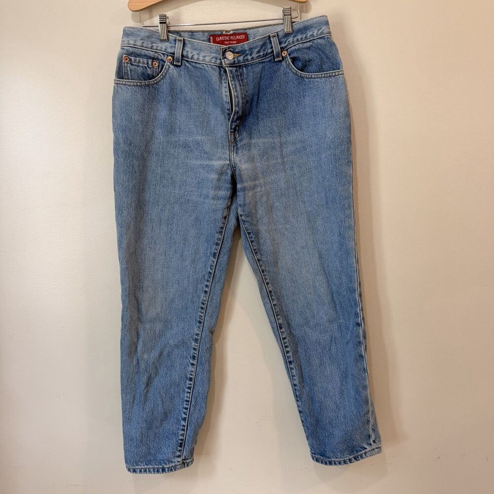 VTG Levis 550 Jeans Women 14 Pet M 32x26 Blue Relaxed Tapered Leg Mom High Rise